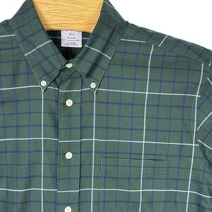 Brooks Brothers 1818 Regent Men's Green Plaid Button Down Shirt Size L